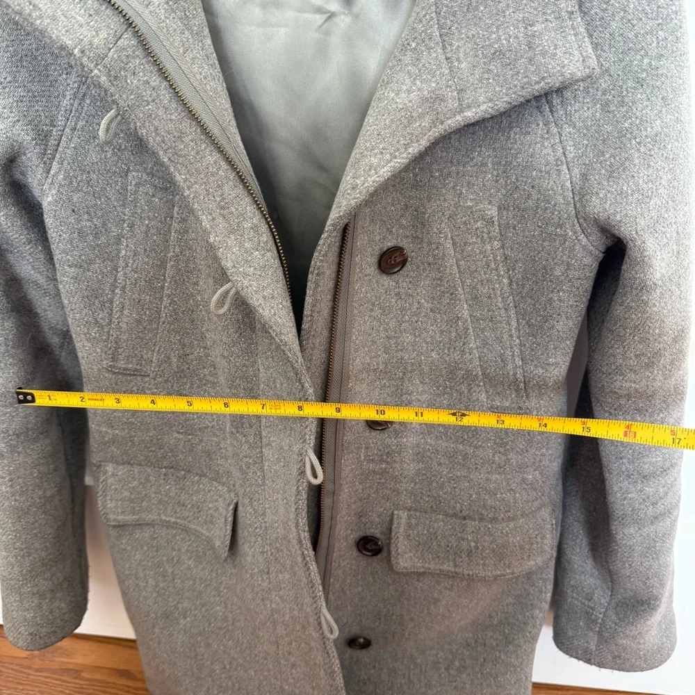 J. Crew Women's Gray Pea Coat with Hood - Picture 7 of 9
